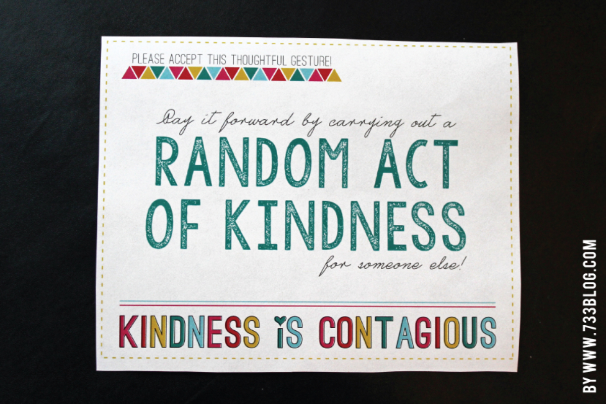 Random Acts Of Kindness Free Printable (Template Card) Intended For Random Acts Of Kindness Cards Templates