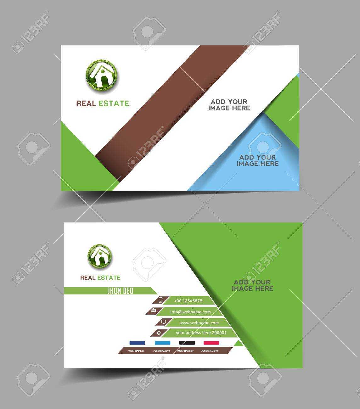 Real Estate Agent Business Card Set Template With Real Estate Agent Business Card Template