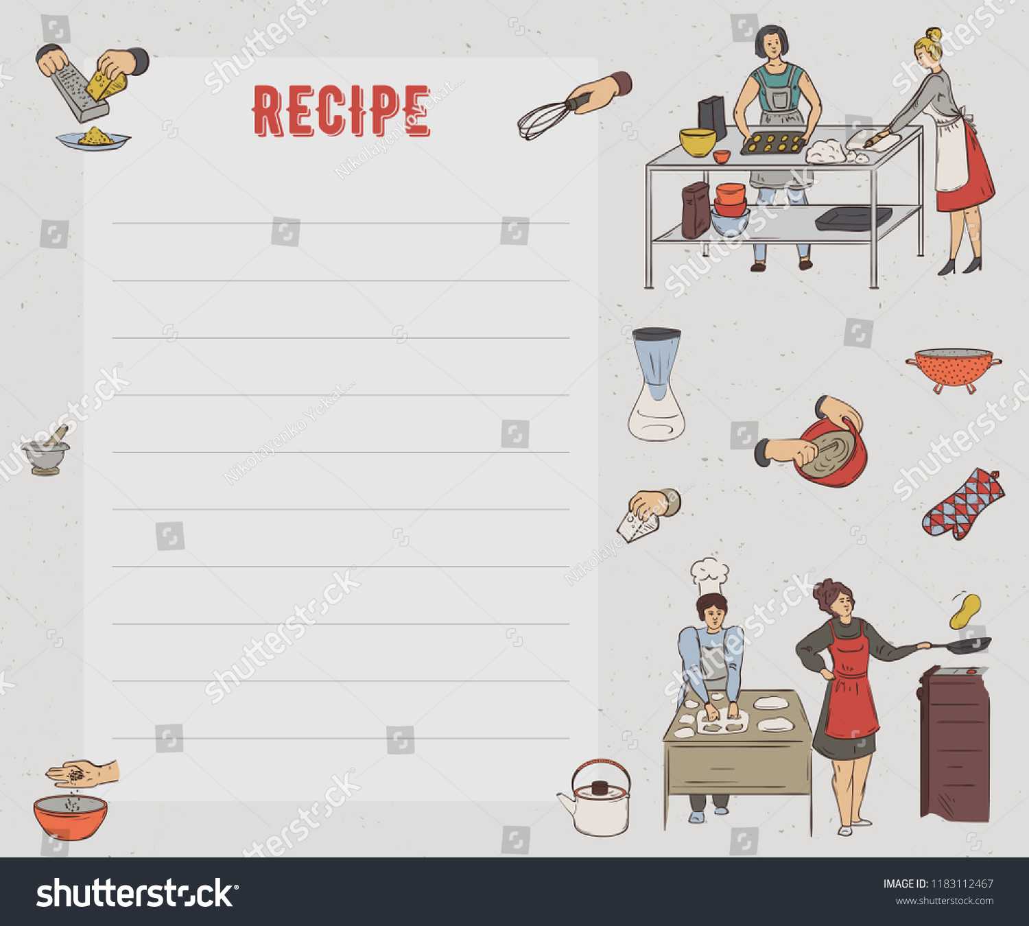 Recipe Card Cookbook Page Design Template Stock Image Inside Recipe Card Design Template