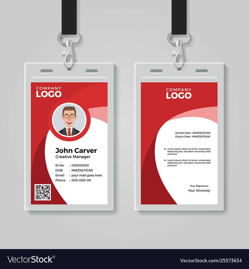 Red Corporate Id Card Template Throughout Sample Of Id Card Template