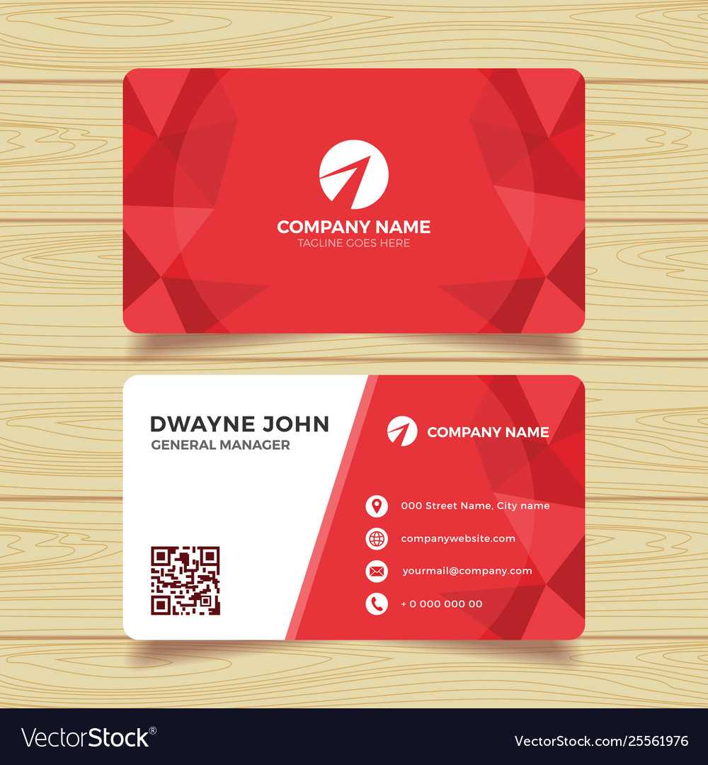 Red Geometric Business Card Template With Call Card Templates