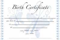 Remarkable Customized Birth Certificate Template Sample With within Birth Certificate Fake Template