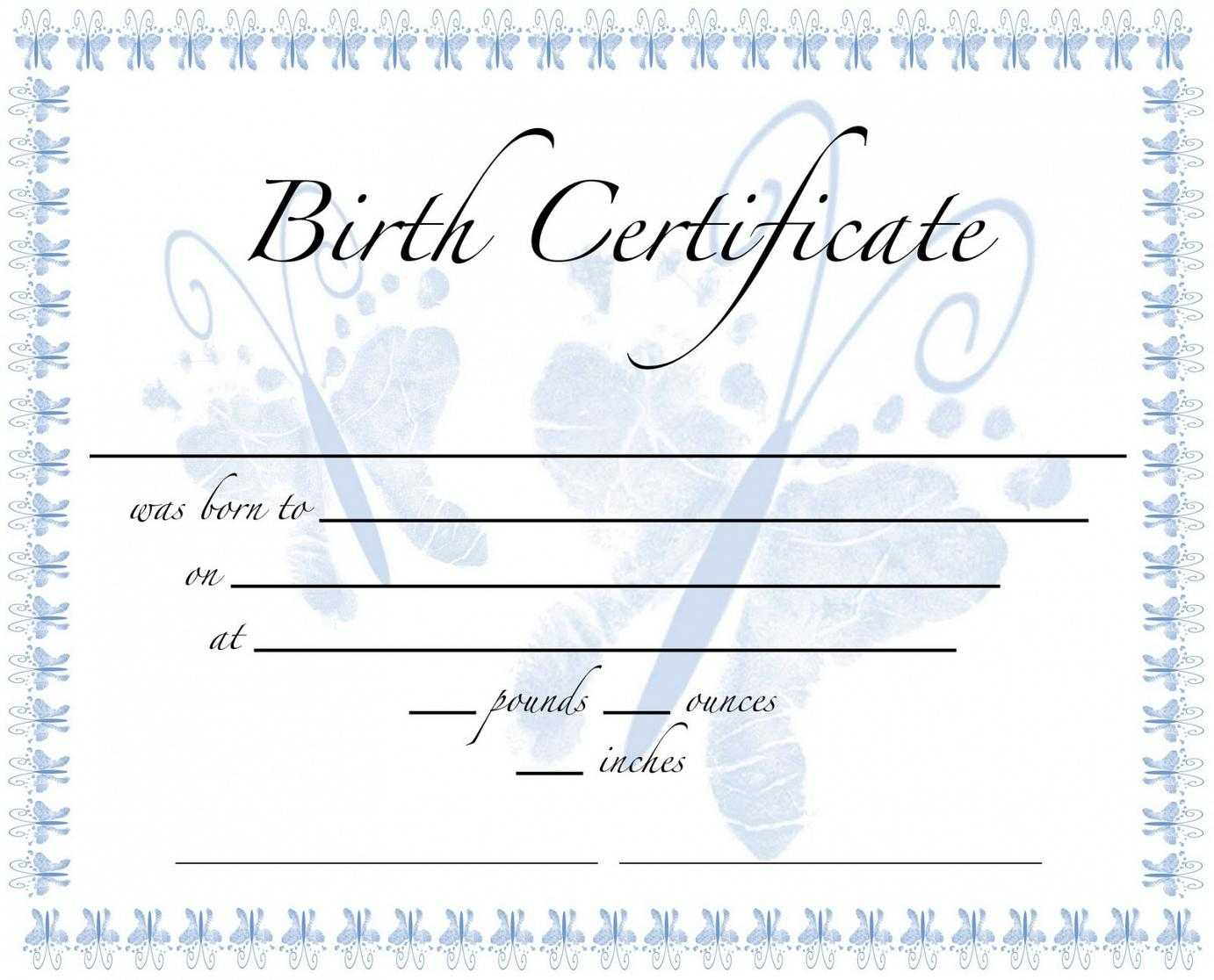 Remarkable Customized Birth Certificate Template Sample With Within Birth Certificate Fake Template