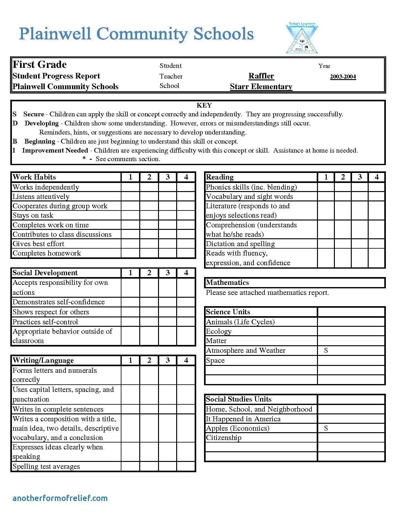 Report Card Template Excel – Beyti.refinedtraveler.co For Homeschool Middle School Report Card Template
