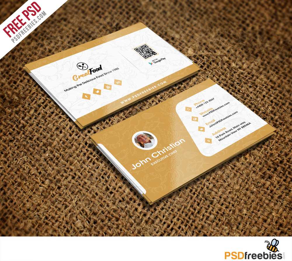 Restaurant Chef Business Card Template Free Psd With Regard To Free Complimentary Card Templates