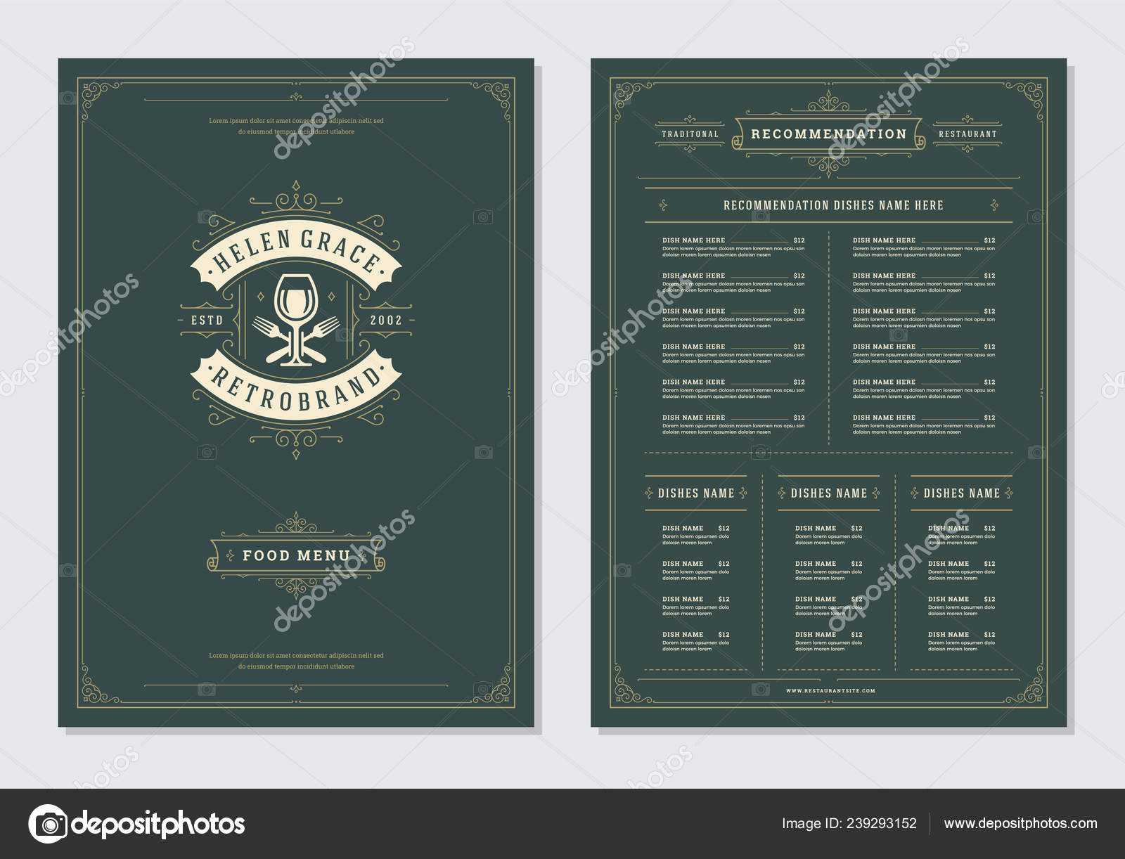 Restaurant Menu Design Logo Vector Brochure Template Wine Within Wine Brochure Template