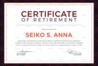 Retirement Certificate Template within Retirement Certificate Template