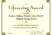 Ribbon Awards | Chicagocop in Life Saving Award Certificate Template
