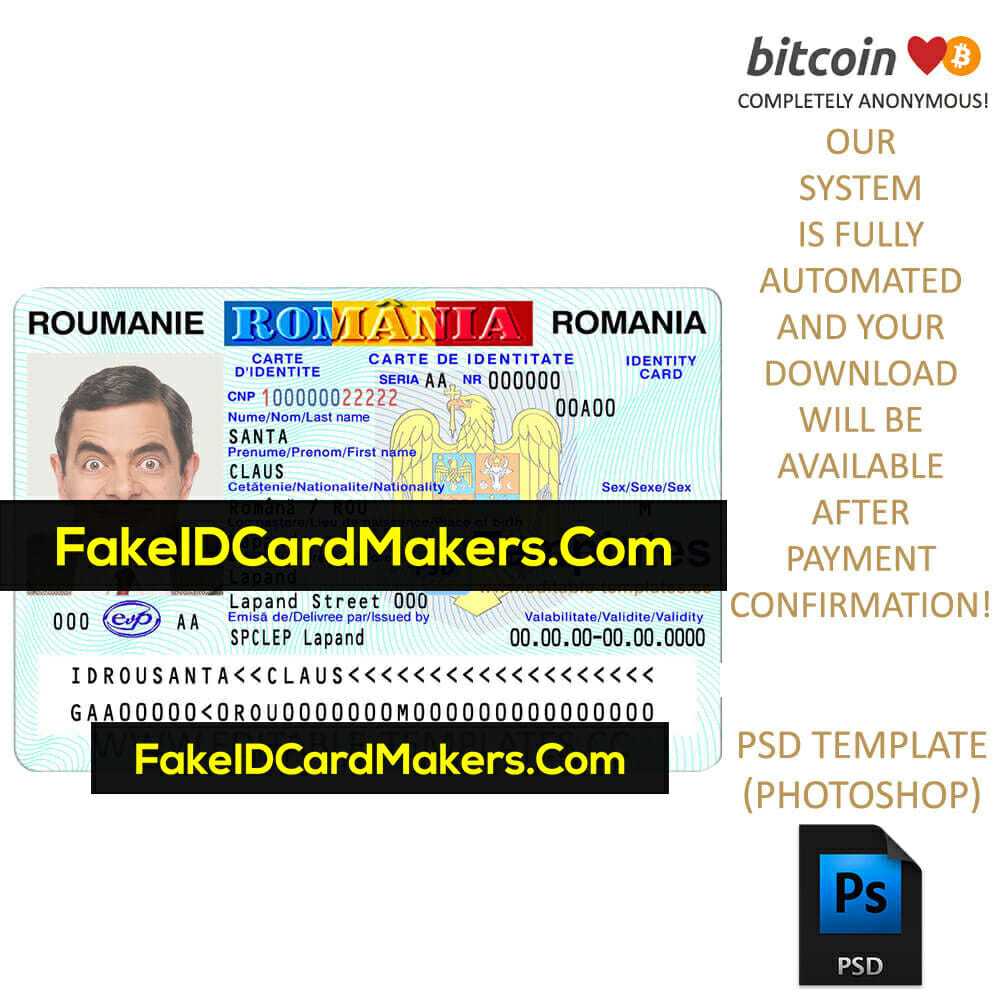 Romanian Id Card Template Psd Editable Fake Download In Texas Id Card Template