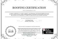 Roof Certification: Sample | Real Estate Roofing within Roof Certification Template