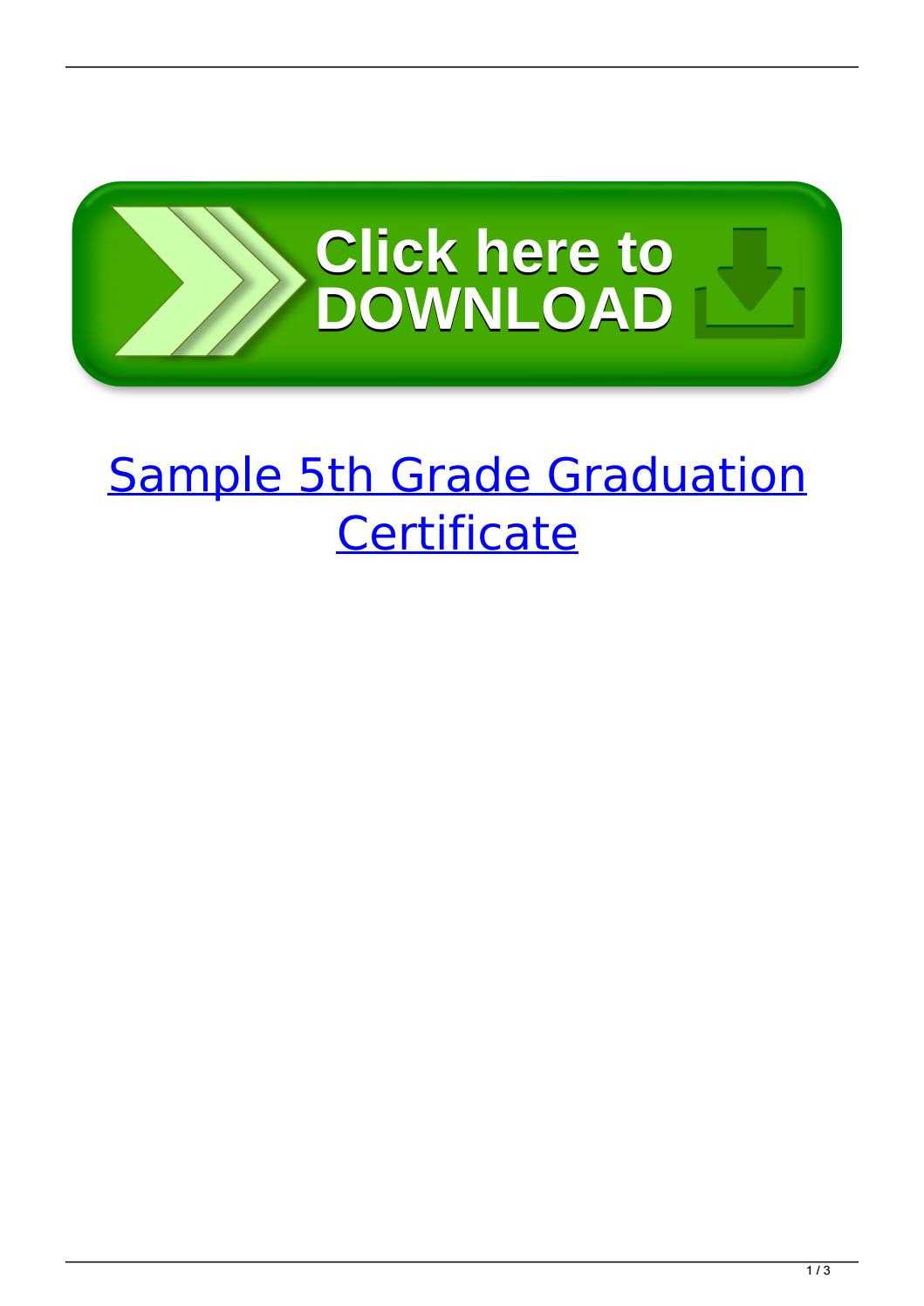 Sample 5Th Grade Graduation Certificatebausotabri – Issuu Throughout 5Th Grade Graduation Certificate Template
