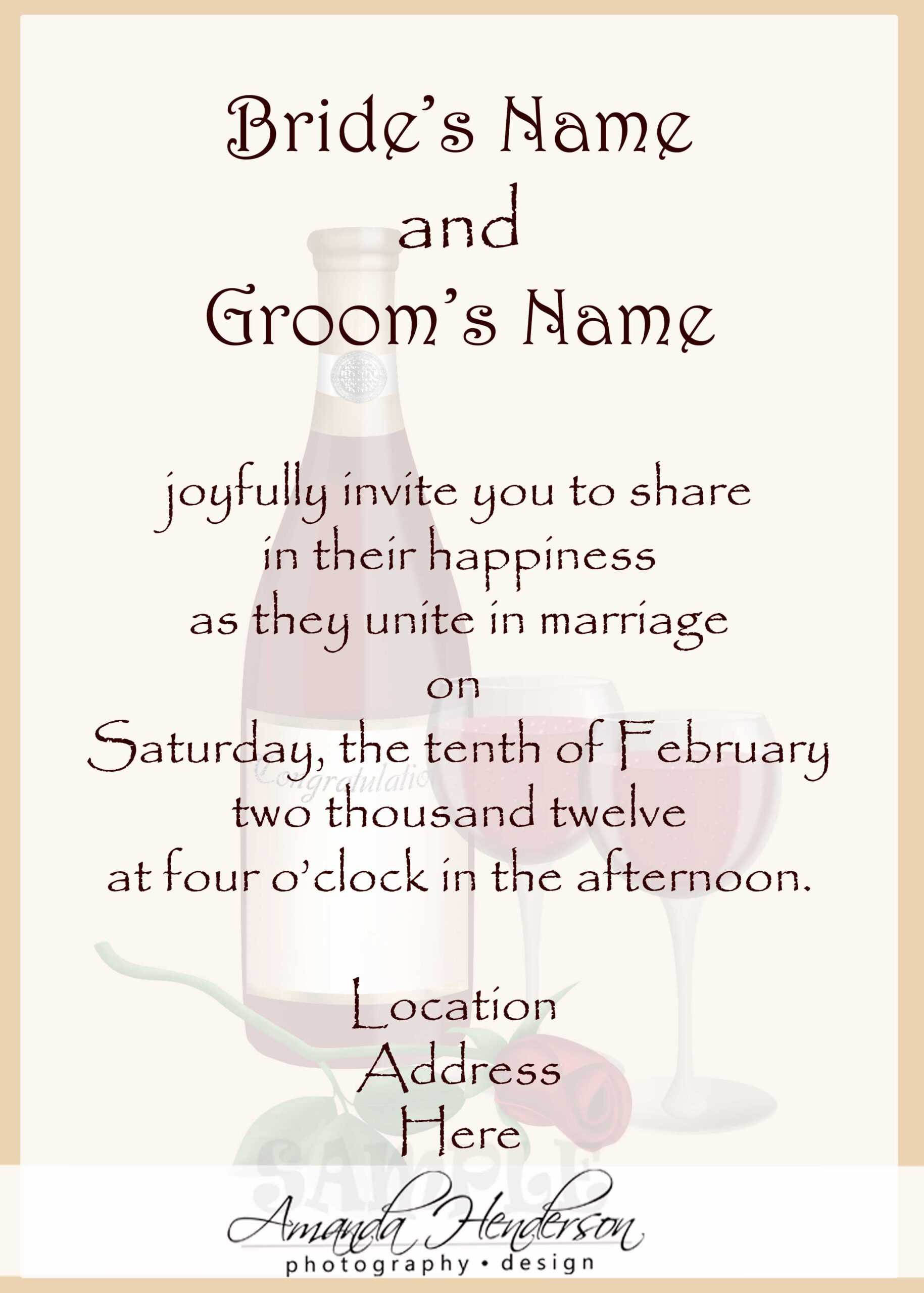 Sample Wedding Invitation Card : Sample Wedding Invitation Inside Sample Wedding Invitation Cards Templates