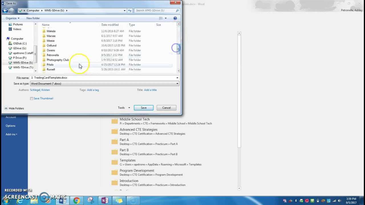 Saving Trading Card To S Drive Regarding Trading Card Template Word