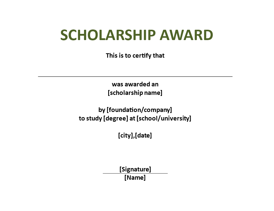Scholarship Award Certificate Template | Templates At Inside Scholarship Certificate Template