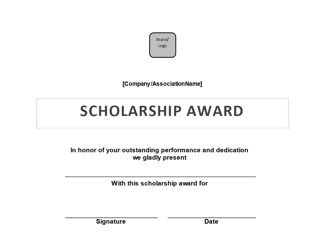 Scholarship Award Certificate | Templates At Throughout Certificate Of Appearance Template