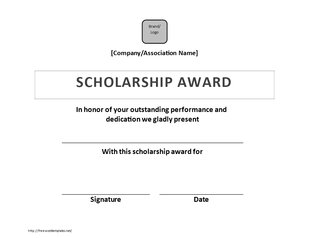 Scholarship Certificate Award | Templates At Regarding Scholarship Certificate Template