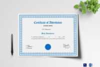 School Attendance Certificate Template with Mock Certificate Template