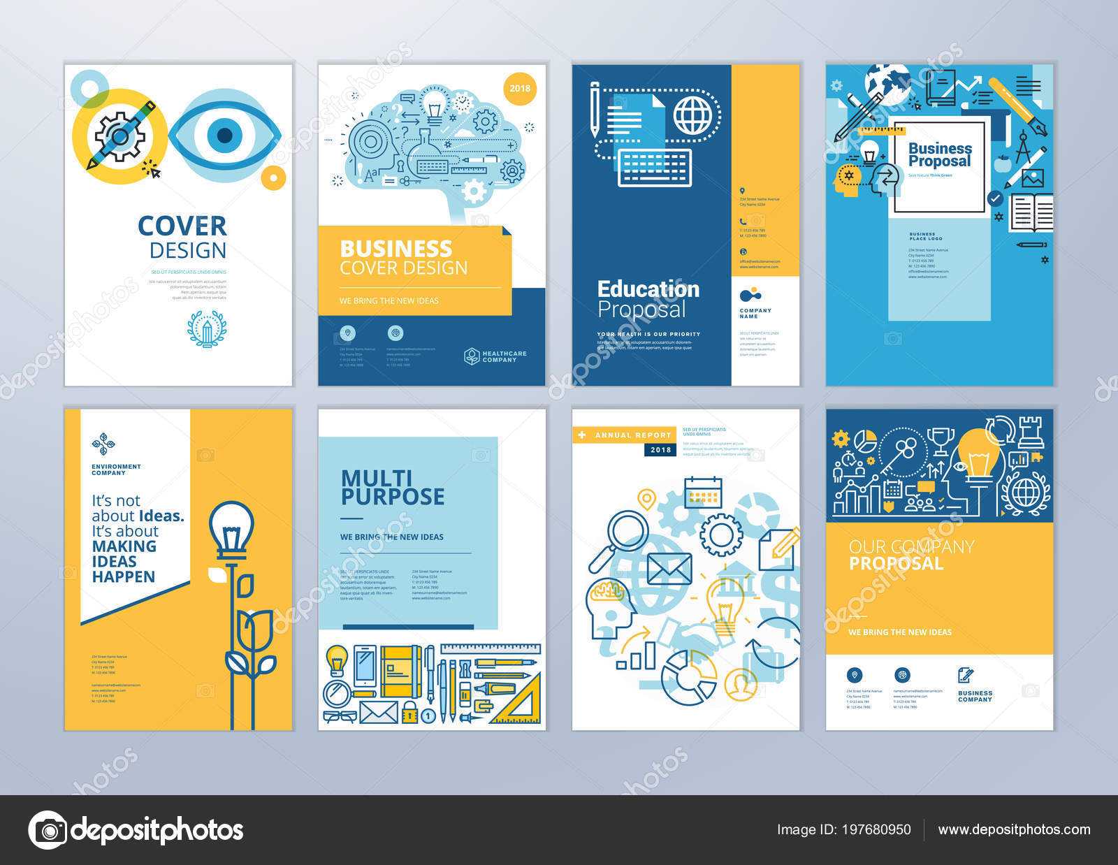 School Brochure Designs | Set Brochure Design Templates Pertaining To School Brochure Design Templates