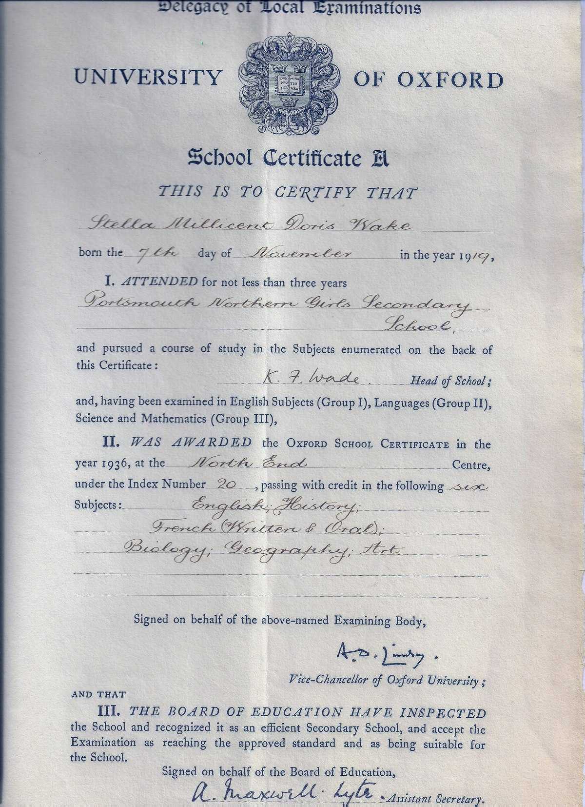 School Certificate (United Kingdom) – Wikipedia Intended For School Leaving Certificate Template