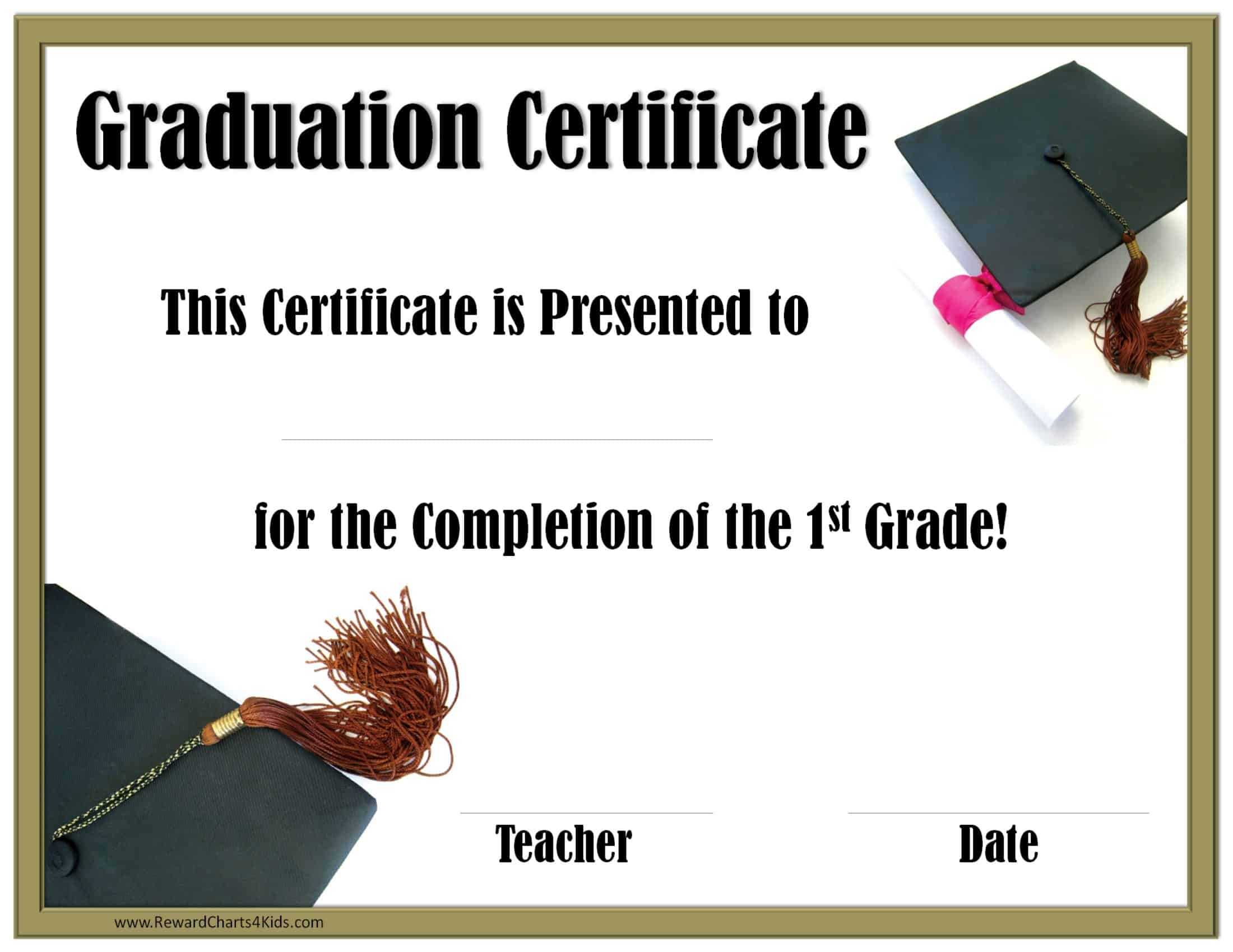 School Graduation Certificates | Customize Online With Or In Free Printable Graduation Certificate Templates