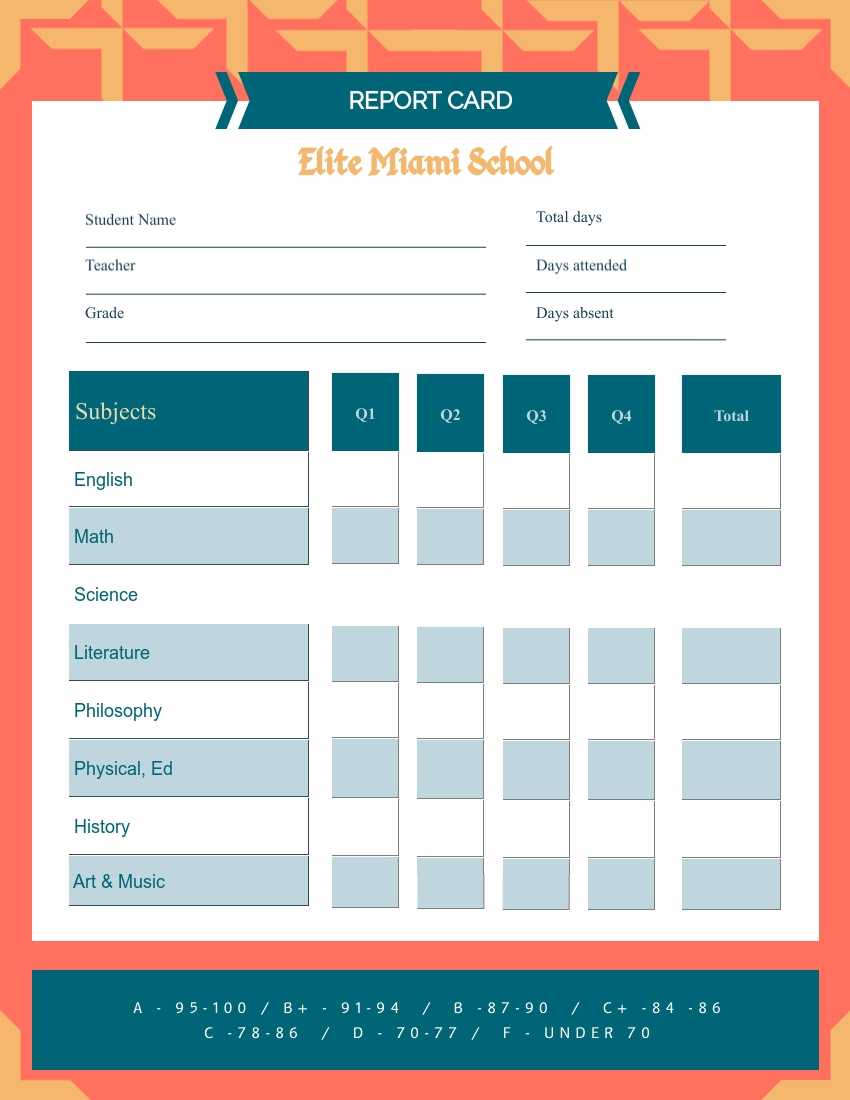 School Report Card Template – Visme With Blank Report Card Template