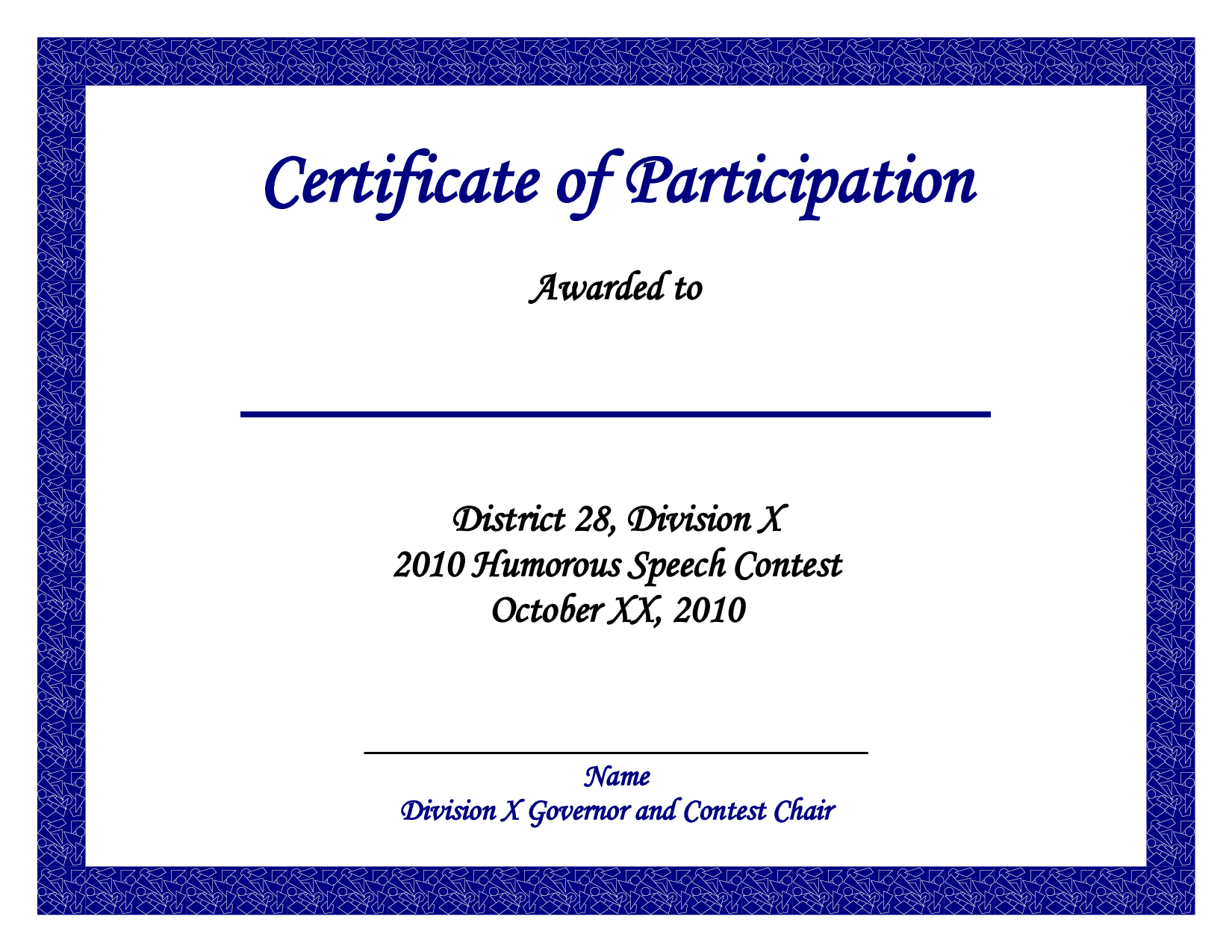 Science Contest Certificate Of Participation Template With Pageant Certificate Template