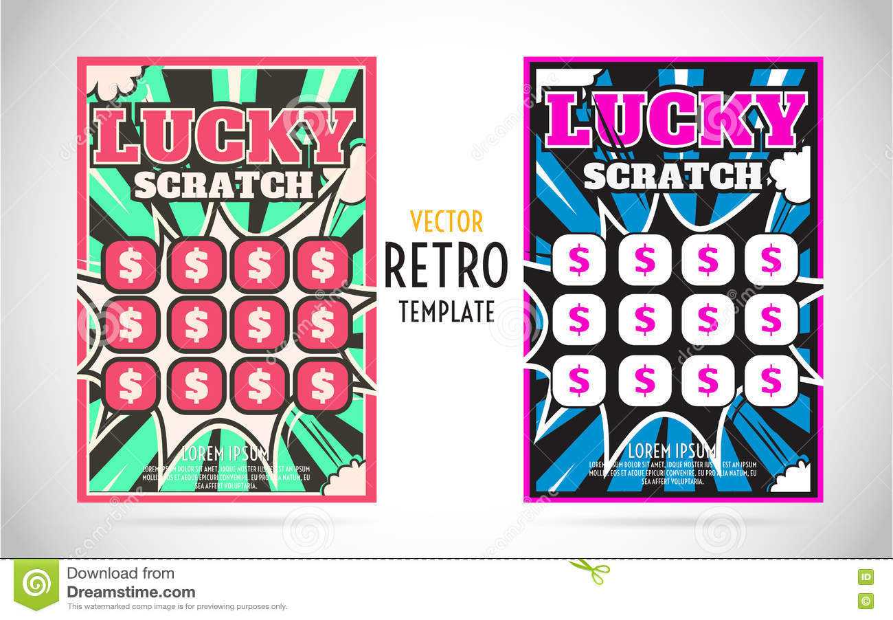 Scratch Off Lottery Ticket Vector Design Template Stock In Scratch Off Card Templates