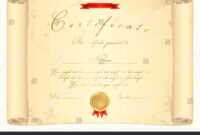 Scroll Certificate Completion Template Parchment Paper Stock throughout Scroll Certificate Templates