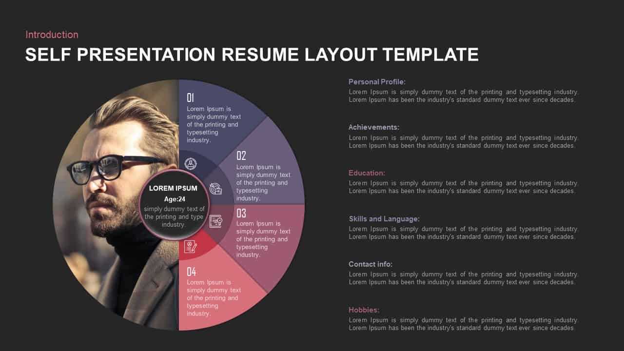 Self Presentation Powerpoint Template | Creative Resume Ppt Regarding Biography Powerpoint Template