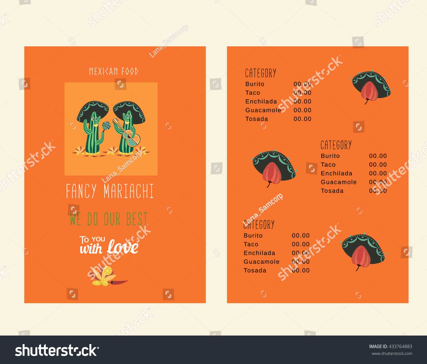 Set Brochure Templates Restaurant Mexican Food Stock Vector Inside Fancy Brochure Templates