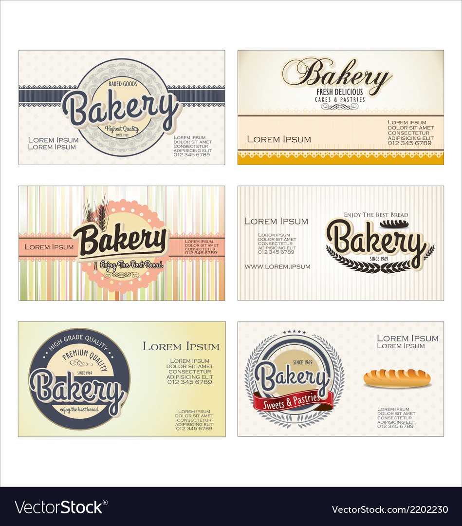 Set Of 5 Bakery Business Card Templates For Cake Business Cards Templates Free