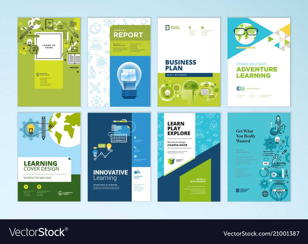 Set Of Brochure Design Templates Of Education In Brochure Design Templates For Education