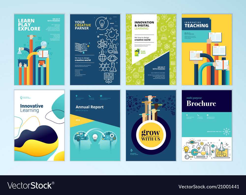 Set Of Brochure Design Templates Of Education Inside Brochure Design Templates For Education