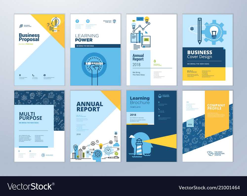 Set Of Brochure Design Templates Of Education With Brochure Design Templates For Education