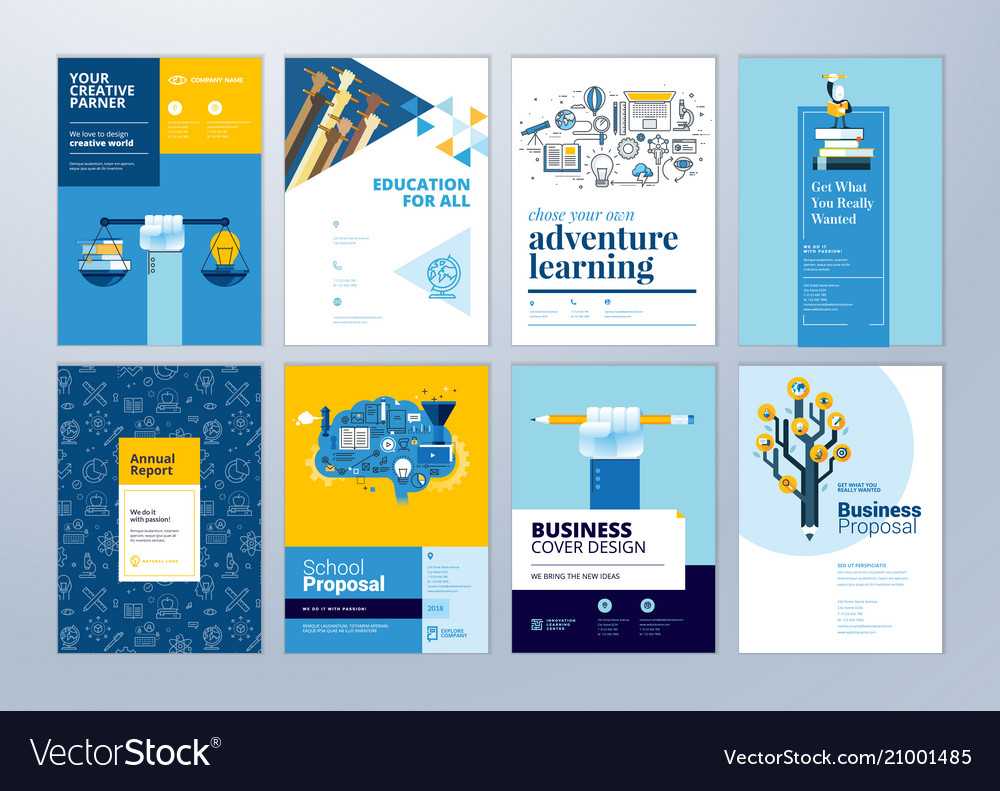 Set Of Brochure Design Templates Of Education Within School Brochure Design Templates