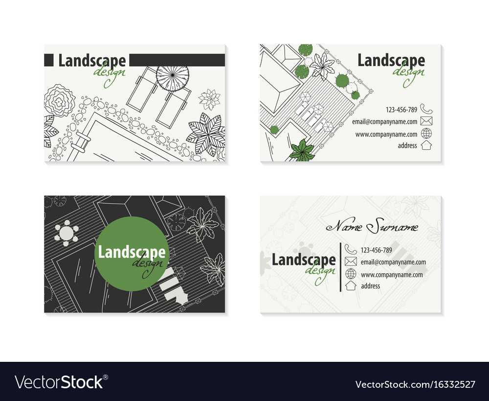 Set Of Business Cards Landscape Design Within Landscaping Business Card Template