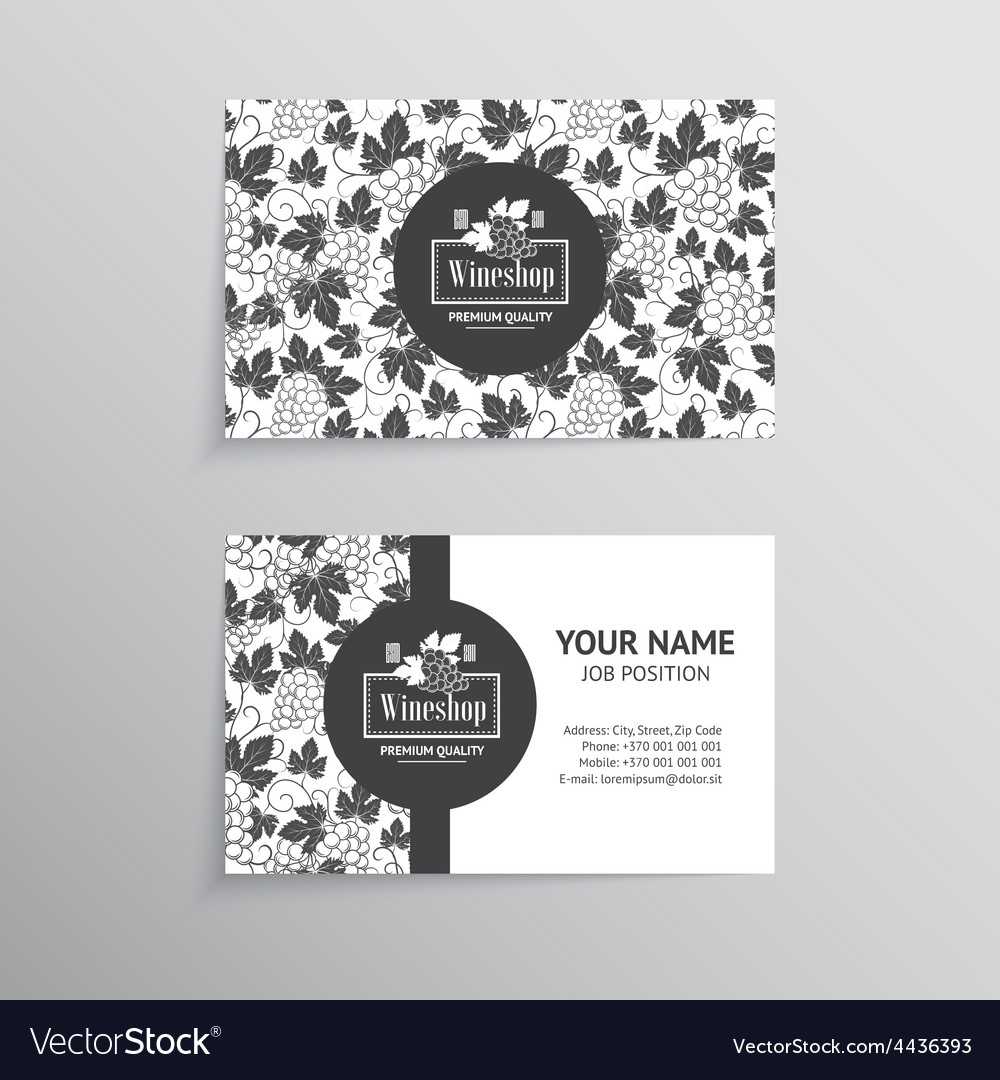 Set Of Business Cards Templates For Wine Company In Advertising Cards Templates