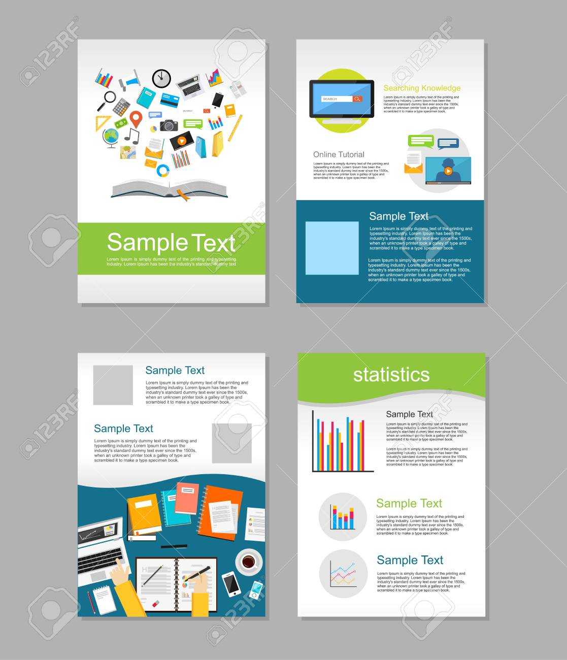Set Of Flyer. Brochure Design Templates. Education Infographic.. With Regard To E Brochure Design Templates