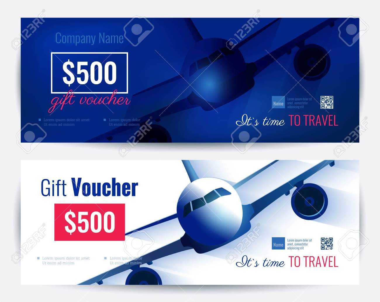 Set Of Gift Travel Voucher Template. Gift Certificate For A.. Throughout Free Travel Gift Certificate Template