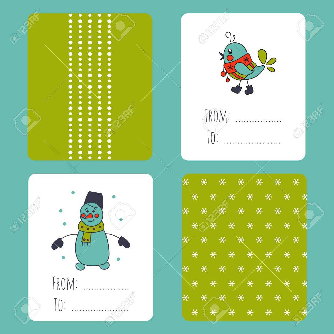 Set Of Winter Small Card Templates. Collection For Christmas.. Intended For Small Greeting Card Template