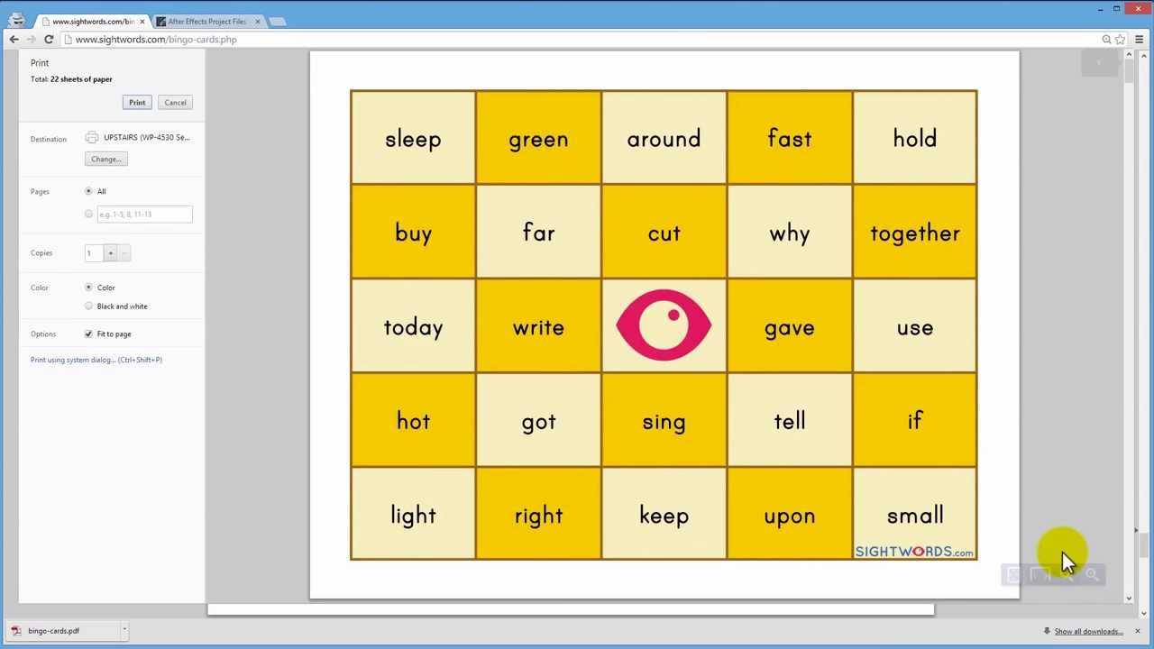 Sight Words Bingo | Sight Words: Teach Your Child To Read Intended For Blank Bingo Card Template Microsoft Word