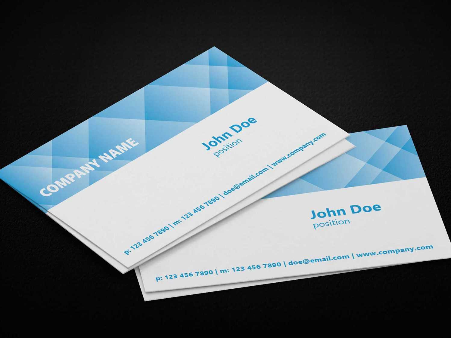 Simple Blue Business Card Template – Business Cards Lab Within Adobe Illustrator Business Card Template