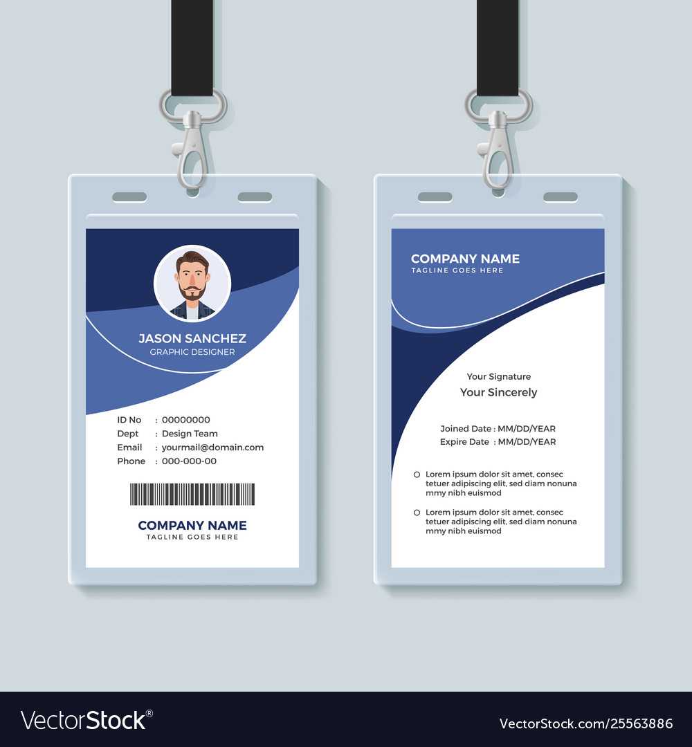 Simple Corporate Id Card Design Template Throughout Work Id Card Template
