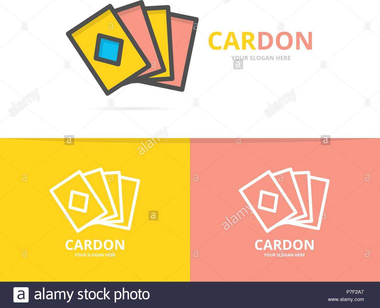 Simple Playing And Game Cards Logo Design Template. Symbol Throughout Template For Game Cards