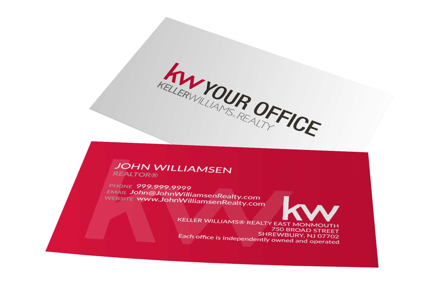 Simple Red Kw Business Card In Keller Williams Business Card Templates