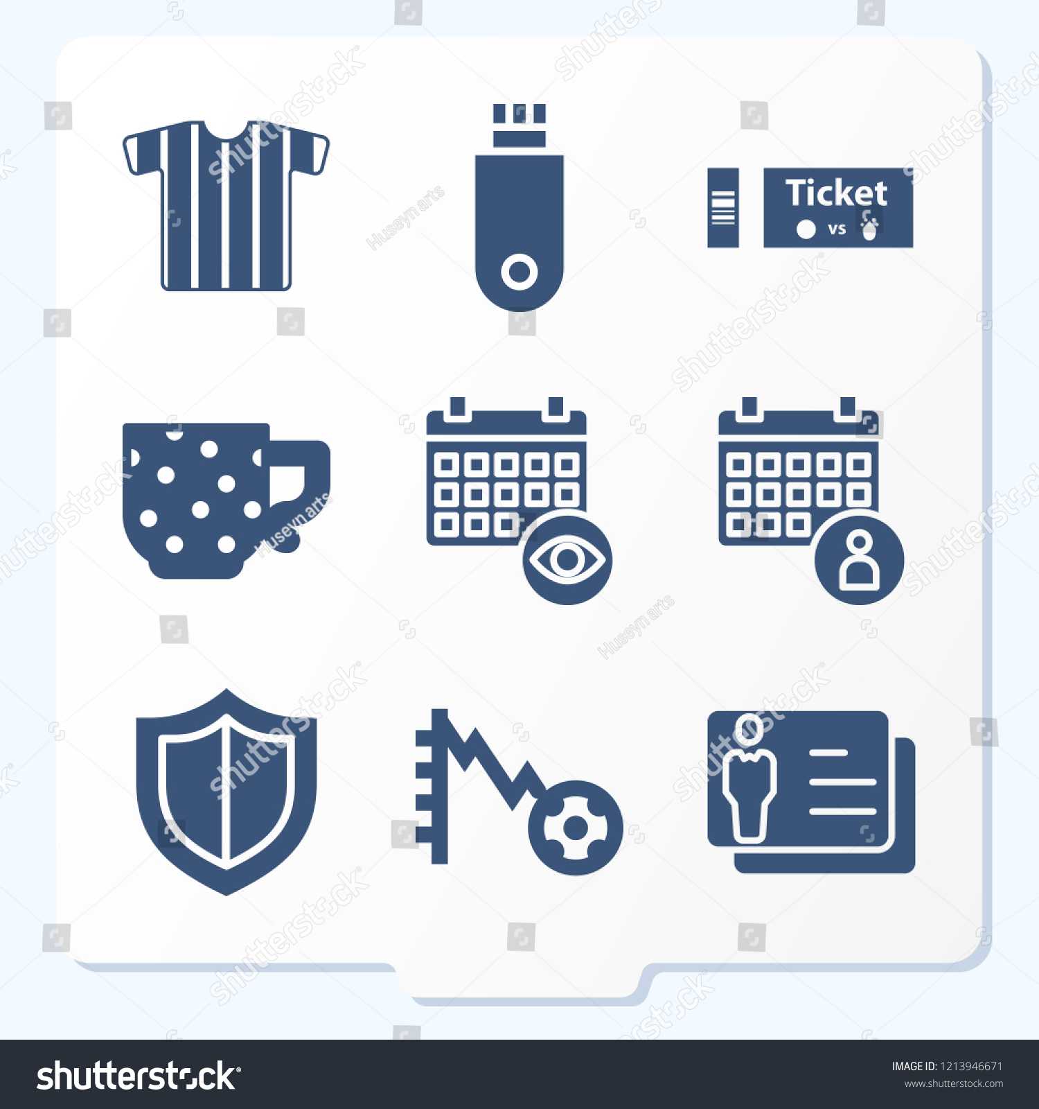 Simple Set 9 Icons Related Template Stock Vector (Royalty Pertaining To Shield Id Card Template