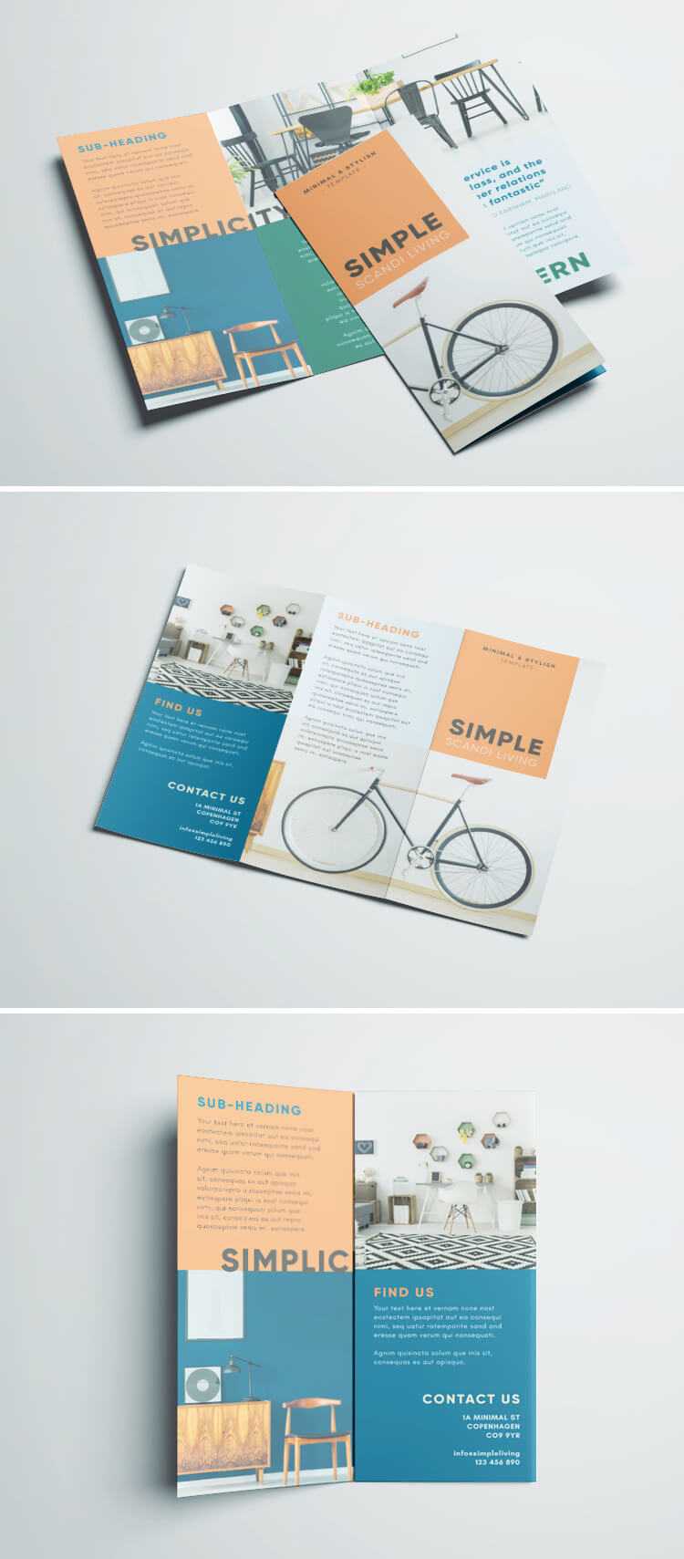 Simple Tri Fold Brochure | Free Indesign Template With 3 Fold Brochure Template Free Download
