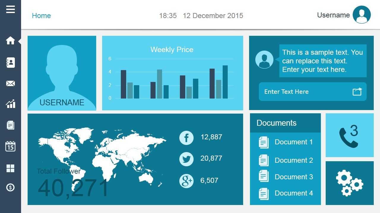 Smart Dashboard Powerpoint Template With Regard To Powerpoint Dashboard Template Free