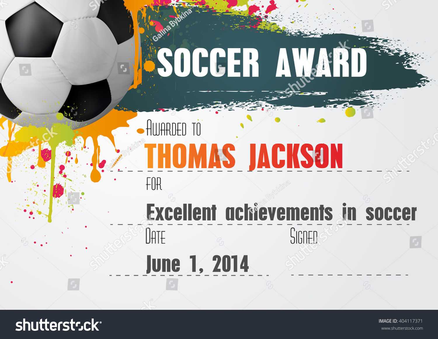 Soccer Certificate Template Football Ball Icon Stock Vector Within Soccer Award Certificate Template
