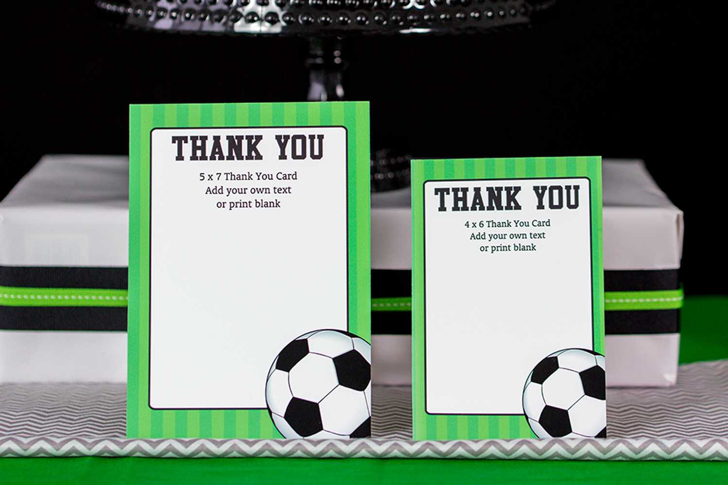Soccer Party Decorations And Invitation Set Throughout Soccer Thank You Card Template